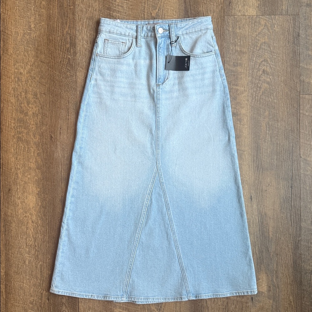 NWT Joes Jeans Margo Denim Midi Skirt Light Wash Women’s Size 26 - Picture 2 of 12